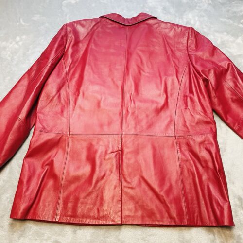 Vintage Pendleton Blazer Jacket Womens XL Raspberry Butter Soft Leather - Picture 2 of 11