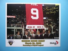 2009 VANCOUVER GIANTS HOCKEY PHOTO GORDIE HOWE NIGHT AUTOGRAPH AUTO RED WINGS