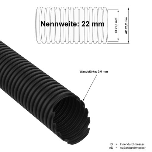Tubo corrugado sin ranurar manguera corrugada cable eléctrico protección tubo tubo aislante hasta 50 m - Imagen 15 de 19