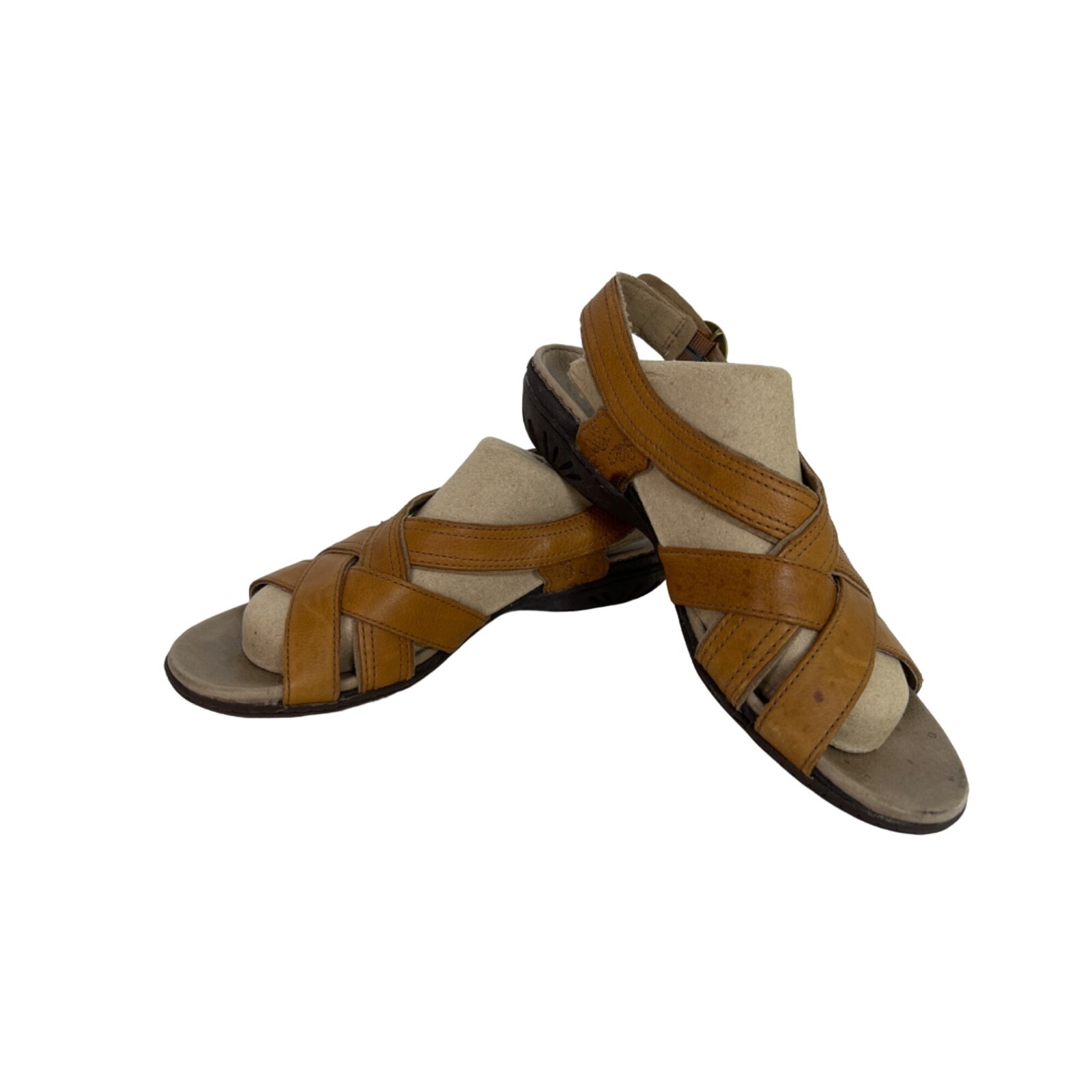 Merrell sandali con cinturino fagotto donna taglia 7 marrone beige zeppa comoda D5