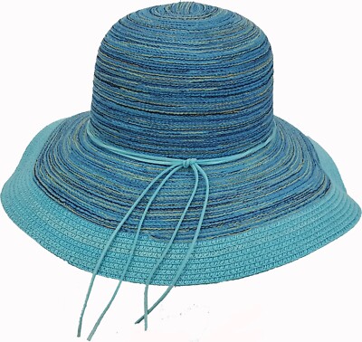Womens straw braid beach camping gardering summer floppy hat