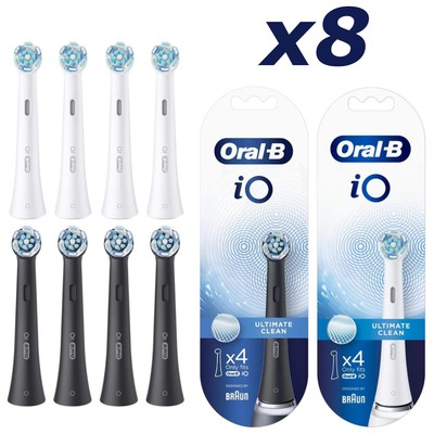 2/4/8er Pack Oral-B iO Bürstenköpfe Schwarz/Weiß   für gründliche Zahnpflege