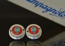 Bianchi Red crankset dust caps fit Campagnolo record shimano ofmega gipiemme