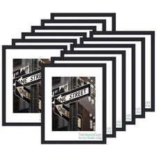 The Display Guys - 12-Pack Black Wooden Square Profile Collage Picture Frames -