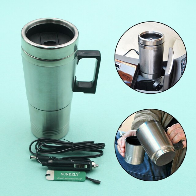 12v InCar Thermos Thermal Heated Travel Mug Cup Plug Heater Camping