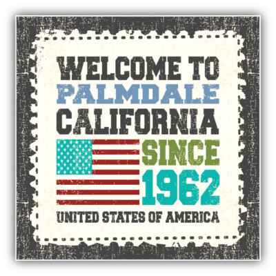 Palmdale Grunge Travel Postage Stamp Car Bumper Sticker Decal