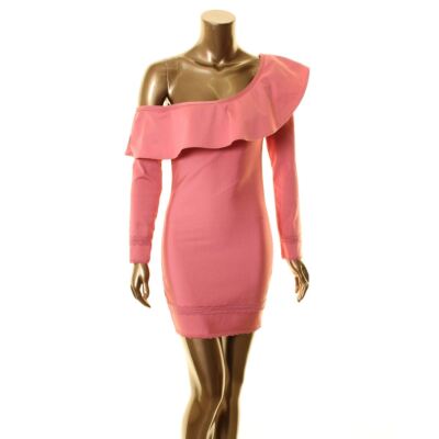 WOW COUTURE NEW Women's Lace Trim One Shoulder Ruffled Bodycon Dress TEDO |  eBay