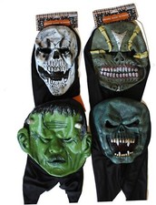 Deluxe Adult One Size PVC Mask w Hood Halloween Costume Accessory Haunted House