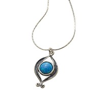 Blue Opal Fire Sterling Silver Pendant Necklace - 18 on sale Blue Opal Fire Sterling Silver Pendant Necklace - 18 on sale