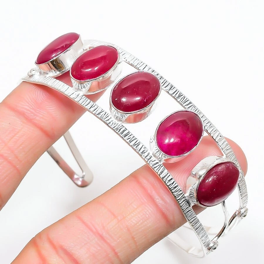 VALENTINO Bracciale Gioielli Argento Sterling 925 Gemma Onice Rosa Regolabile