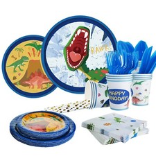 Dinosaur Party Tableware Set, Dino Trex Theme Birthday Party Supplies for Boy...