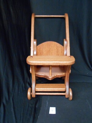 Baby Doll Stroller Solid Oak Amish Handmade Handcrafted Kid Toy