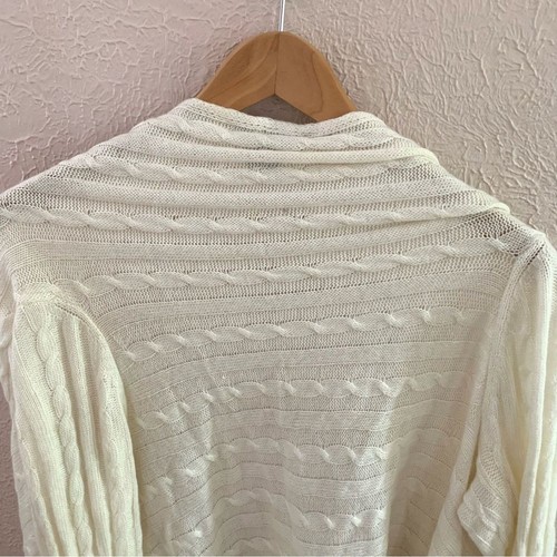 Lauren Ralph Lauren Cableknit Open-Front Cardigan Asymmetrical NWT One Size - Picture 6 of 7