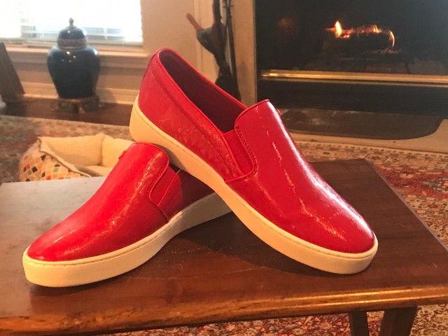 michael kors keaton slip on red