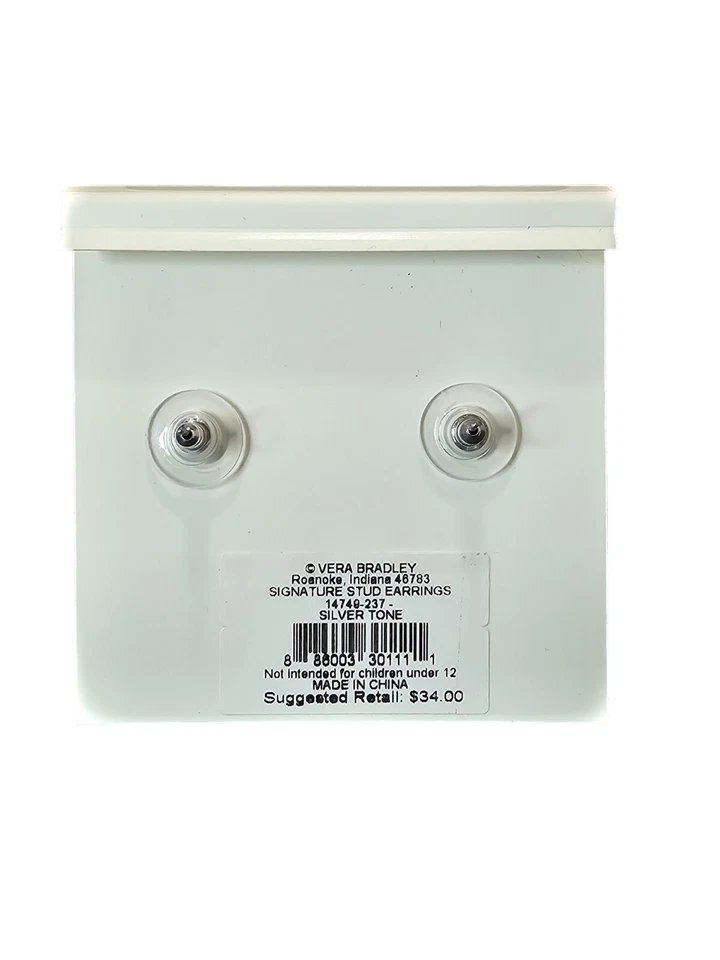 Aretes Vera Bradley para mujer enchapados en plata exclusivos nuevos con etiquetas Foto 3 de 3