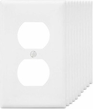 1-Gang Duplex Receptacle Standard Size Wall Plate Thermoplastic Nylon 10pack