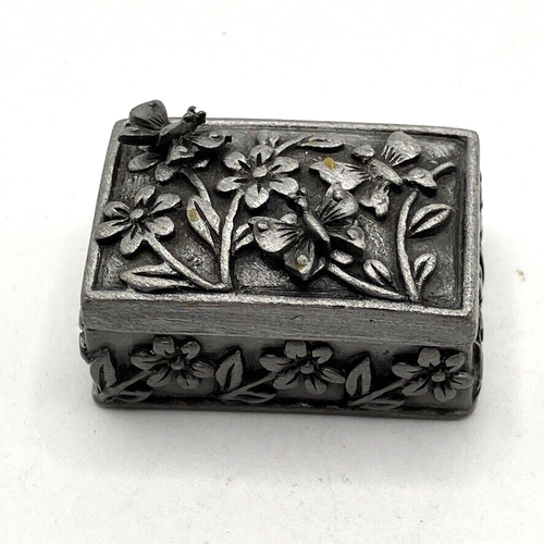 Vintage Torino pewter butterfly necklace brooch earrings set in a trinket box - Picture 2 of 18