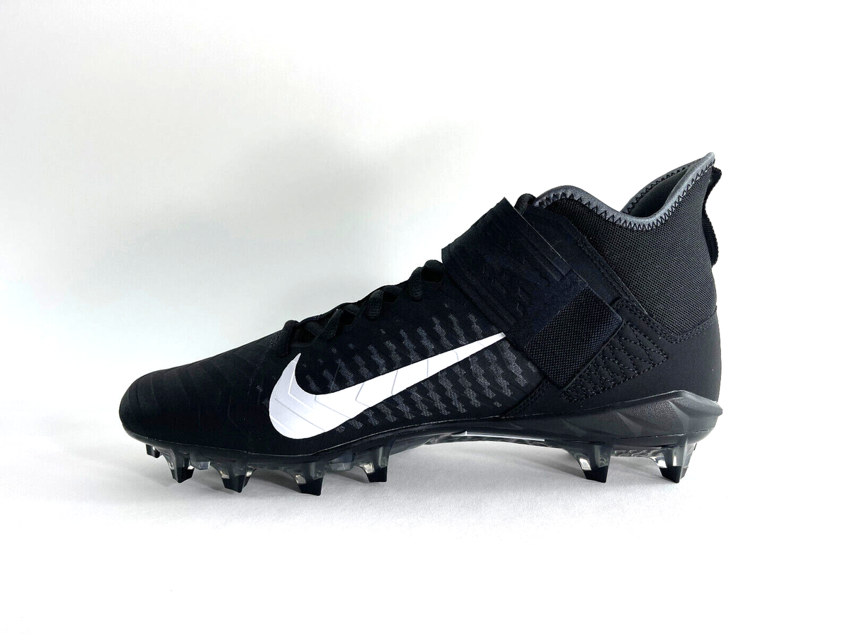 Nike Alpha Menace Pro 2 Mid Black White Football Cleats Mens Size 13 AQ3209-002 Size 13 Nike Alpha Menace Pro 2 Mid Football Cleats AQ3209  main image 3