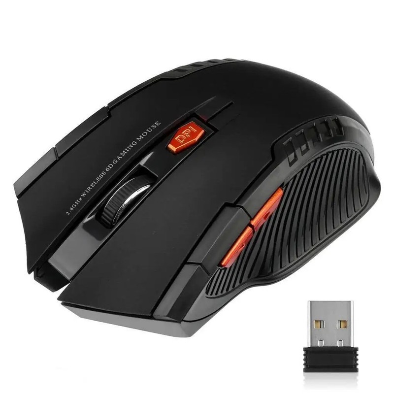 BLACK WIRELESS CORDLESS 2.4ghZ MOUSE USB DONGLE OPTICAL SCROLL FOR PC LAPTOP MAC