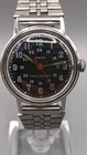 Vintage 1970s Timex British Field Style Manual Wind Black Dial Watch - Running