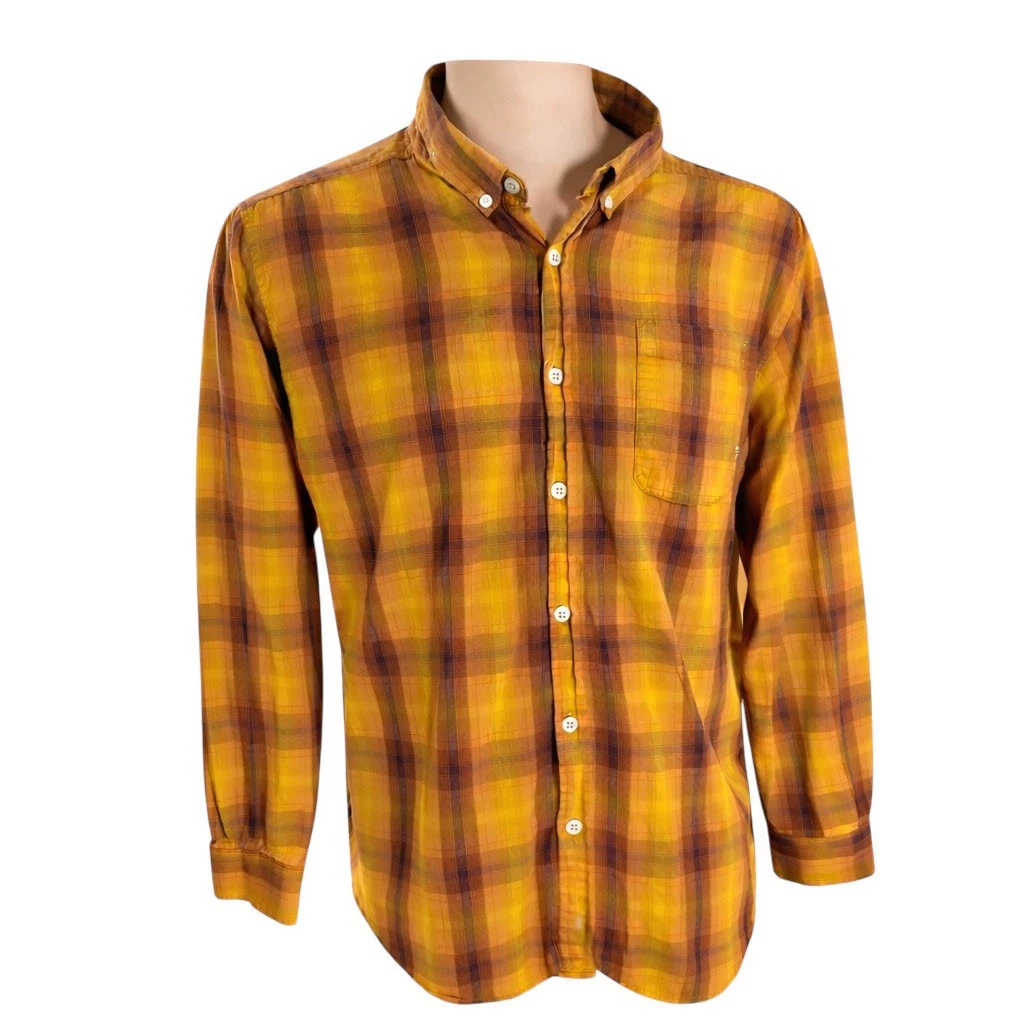 Chemise Columbia PFG Jaune Homme - Manches Courtes, Boutonnée, Taille XL