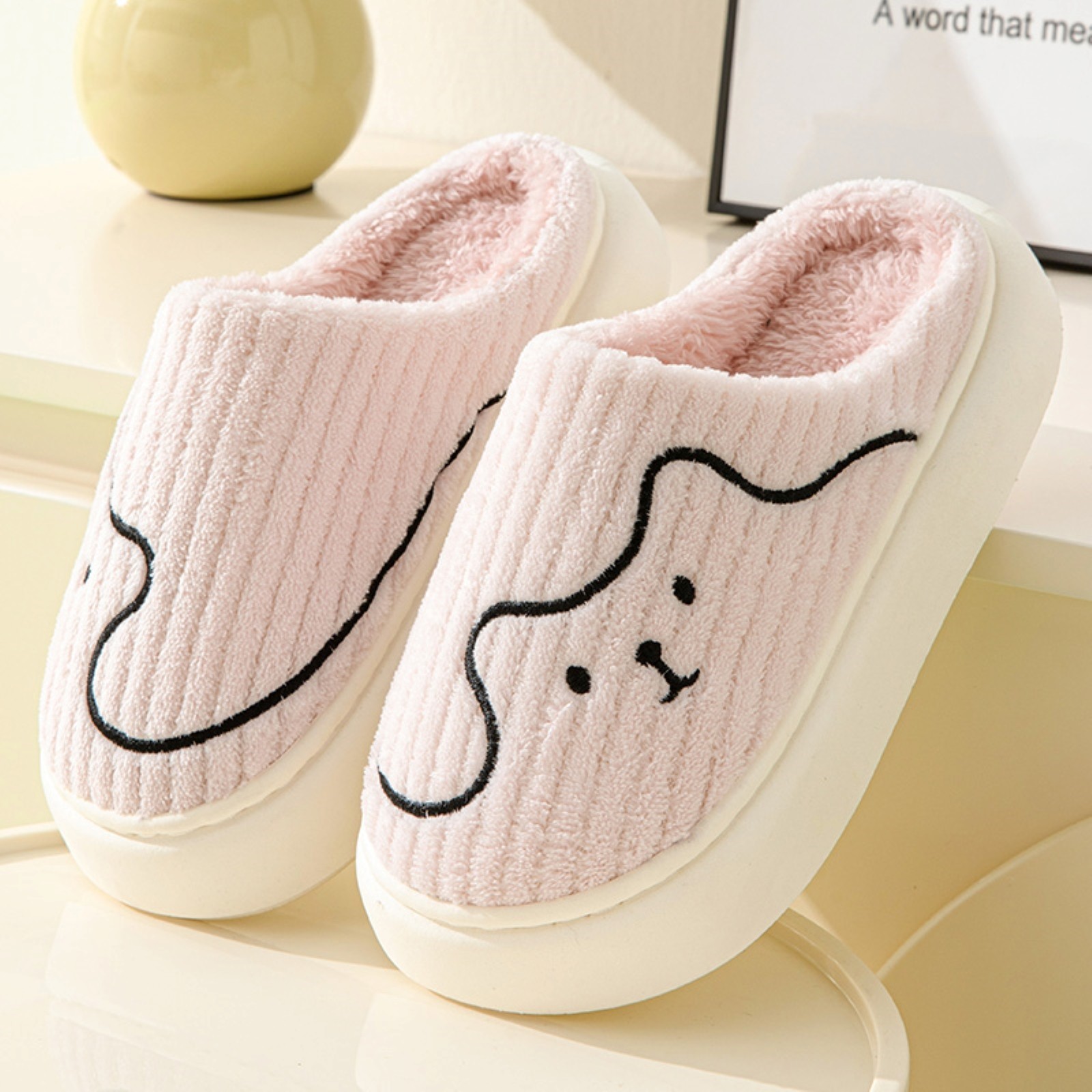 For Women & Men Memory Foam Thick Sole Warm Fuzzy Slipper