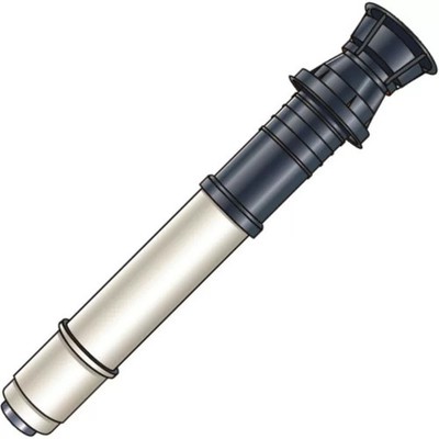 Ubbink 184118 - Vertical Black Alu/PVC 80/125 L1150 mm Rolux Gas