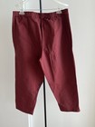 NWT Fabindia 100% Cotton Women's Pant Wine 🍷 Burgundy Elastic Back Cropped 36 — photo 3
