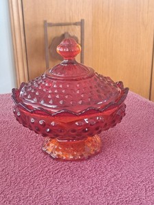 1940年代 Fentonフェントン フタ付きキャンディディッシュ Fenton Candy Dish with Lid | eBay