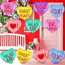 12 Pcs 12" Valentine's Day Inflatable Heart Outdoor Hanging Decor Wedding Party