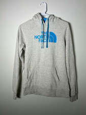The North Face Women's Medium Half Dome Logo Pullover Hoodie - Cream Blue