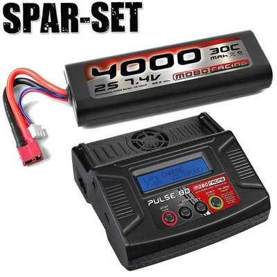 LiPo-Einsteiger Set T-Plug: Computer-Lader 7A 80W + 2S 7,4V 4000mAH 30C Akku