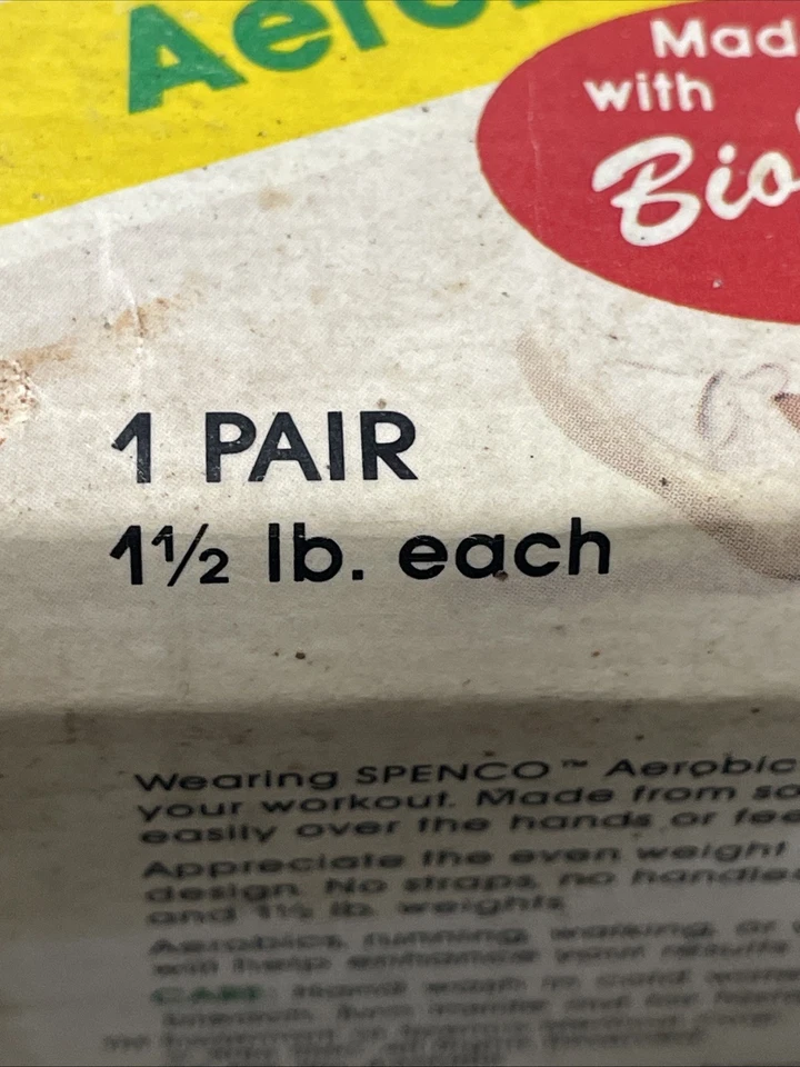 Spenco 1986 aeróbico tobillo muñeca pesas paquete original - hecho en EE. UU. RARO DE COLECCIÓN Foto 4 de 4