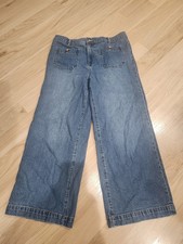 Loft The Palmer Wide Leg Jeans High Rise Ankle Cropped Denim Ann Taylor 31/25"