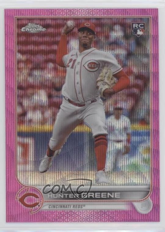 2022 Topps Chrome Update Pink Wave Refractor Hunter Greene #USC191 b3r