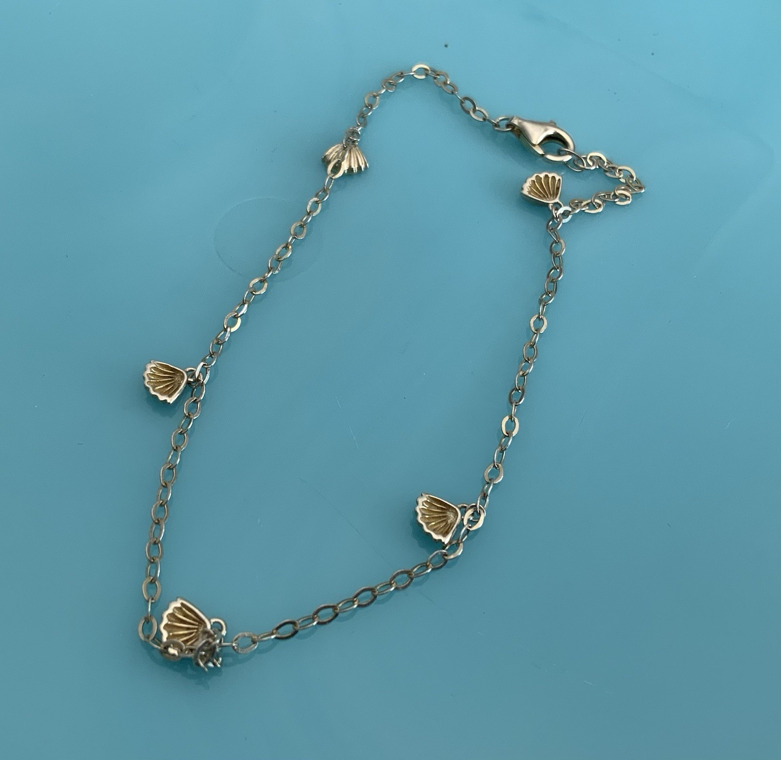 9 Inch Adjustable Tiny Seashell Sterling Silver B… - image 3