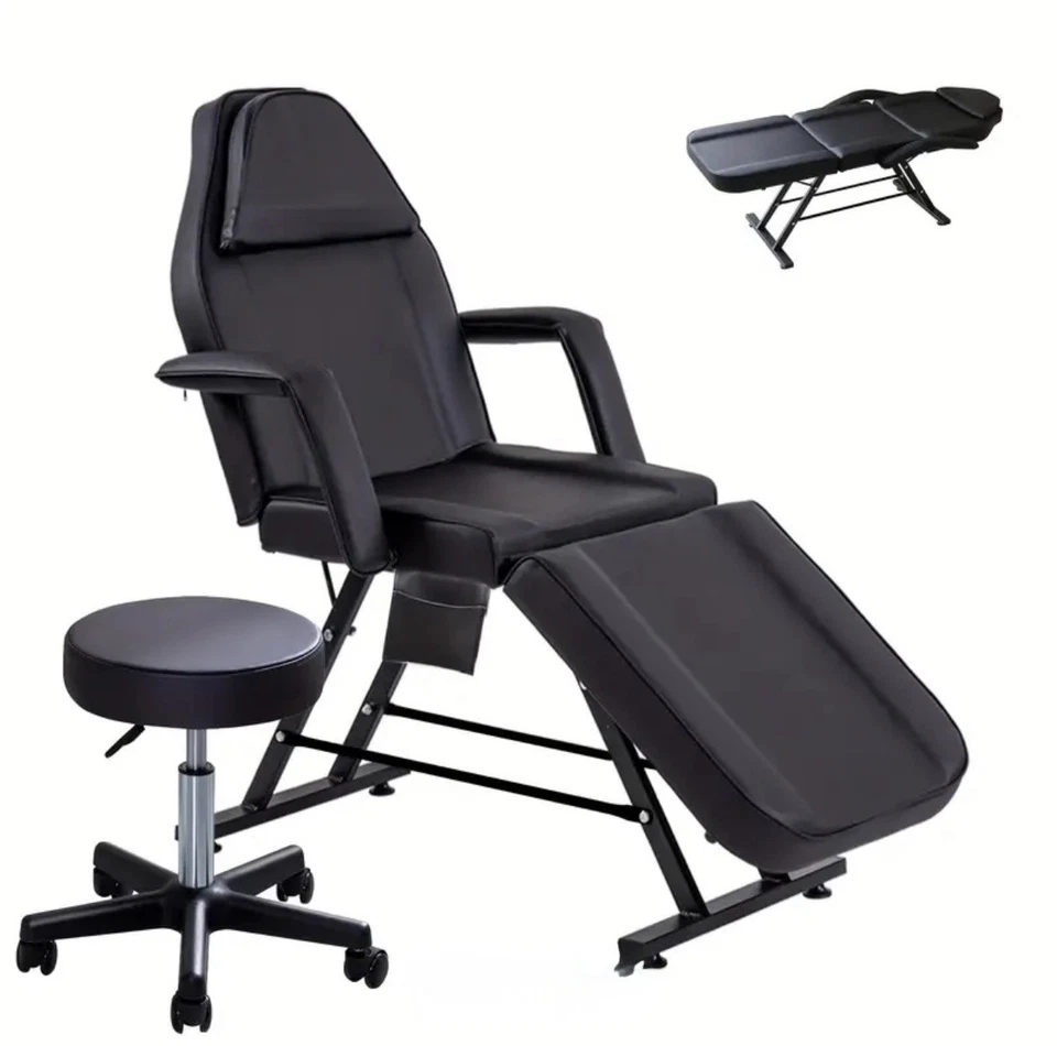 Silla Tatuaje con Bandeja - Cama Facial Ajustable Pestañas Cama Mesa de Masaje - Artista Foto 2 de 4