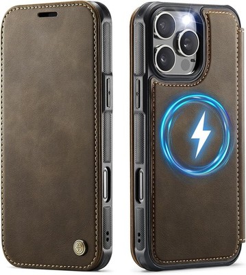 iPhone 16 Pro Max Case Wallet PU Leather Flip RFID Blocking Card Holder Stand Br