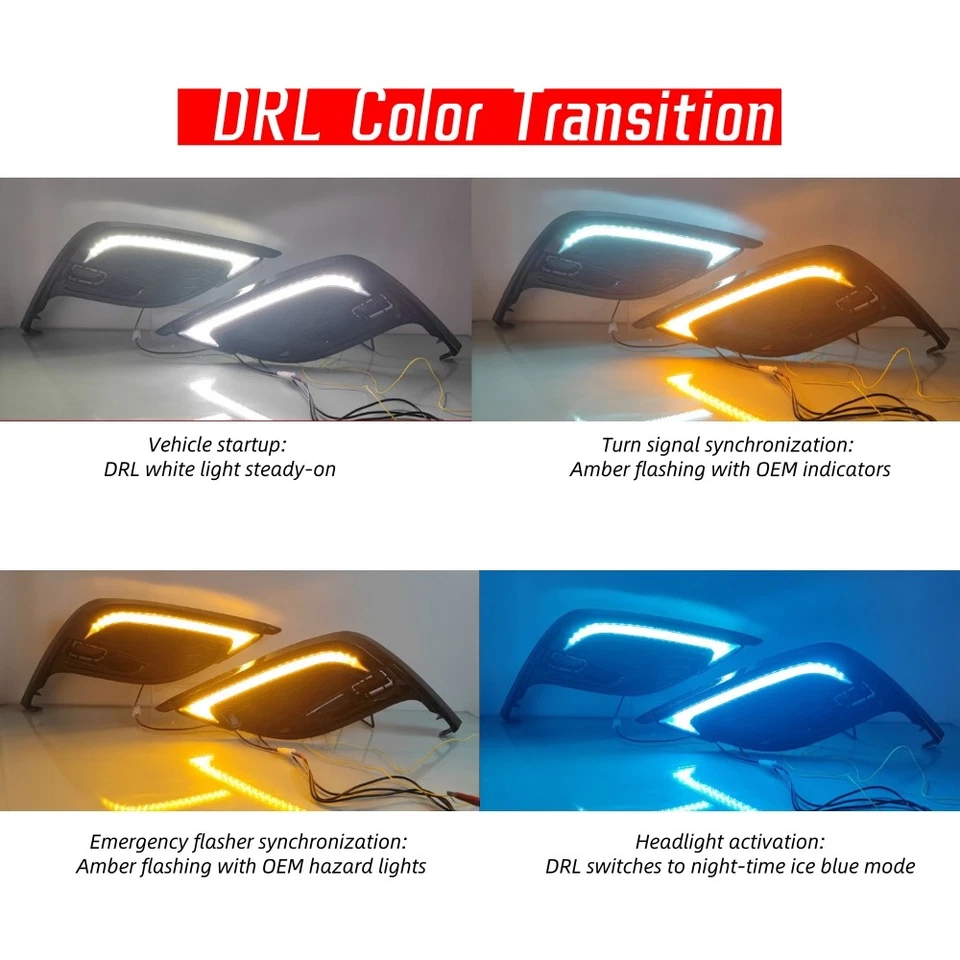 Kits de luces antiniebla LED DRL para Toyota Camry SE XSE 2021-2024 Foto 2 de 4