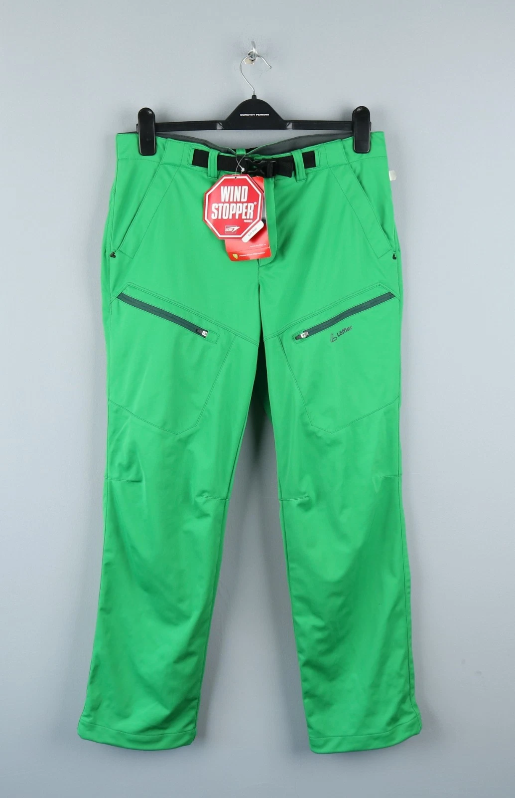 LOFFLER Mens Green Softshell WINDSTOPPER Pants Size 50