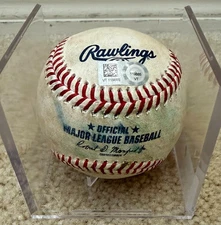 BRICE TURANG 4th Career Hit Single 4/3/23 Game Used Baseball Brewers Mets Nimmo