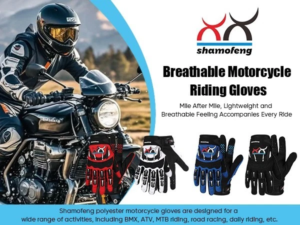 Guantes deportivos para motocross con pantalla táctil de dedo completo Foto 2 de 4
