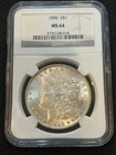 1896 P Philadelphia Mint Morgan Silver Dollar $1 90% Silver NGC MS 64