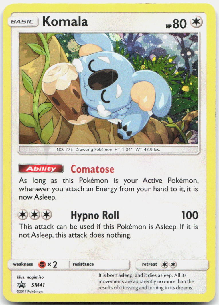 Komala - SM41 Holo Promo Sun & Moon Promo Pokemon Cosmo Holo LP