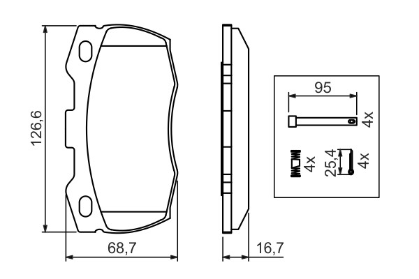 0 986 494 291 Bosch Brake Pad Set, Disc Brake for Land Rover
