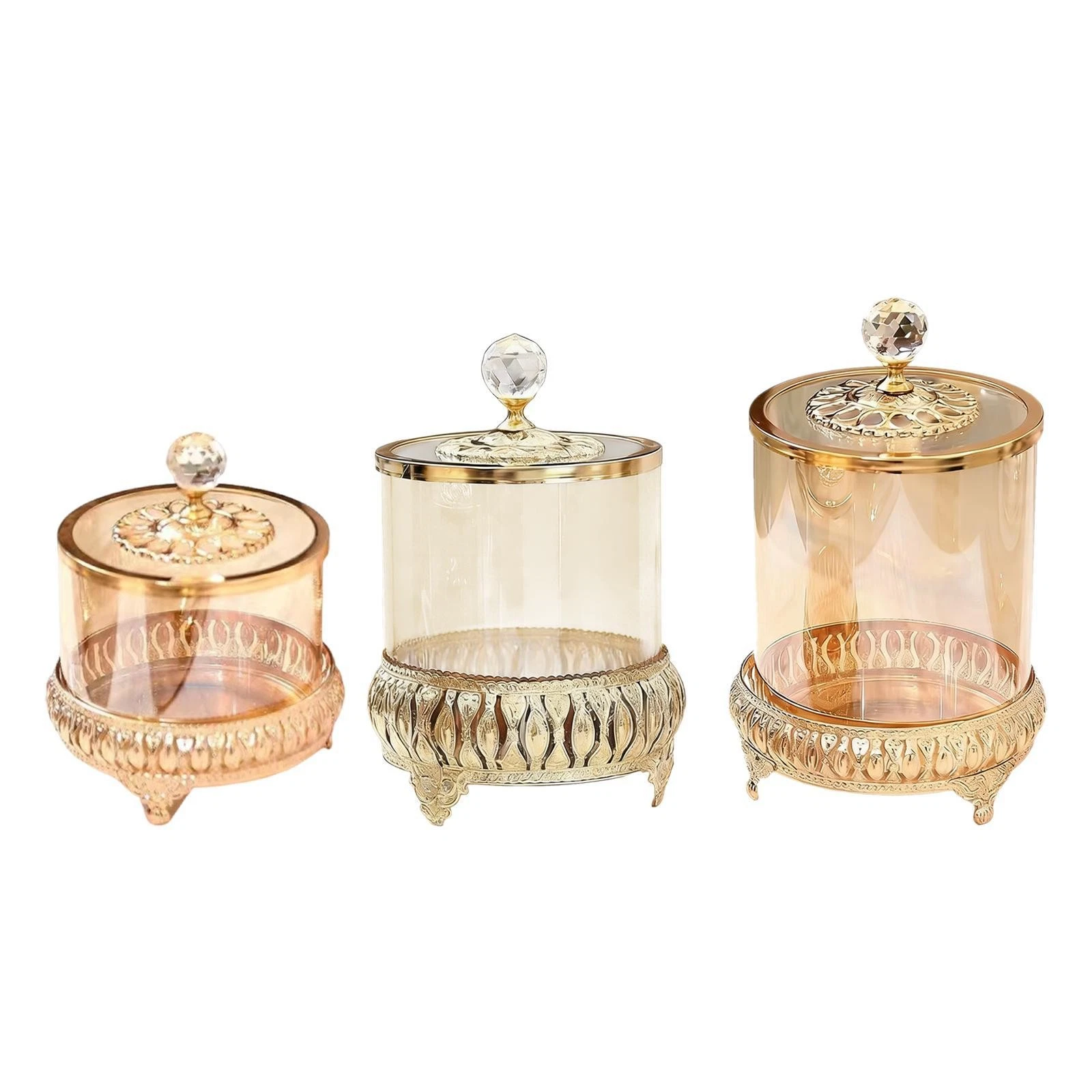 Glass Candy Jar Canister Luxurious Storage Jar for Buffet Wedding Kitchen