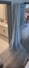 Authentic NADINE MERABI Pearl Cathedral Wedding Veil Brand New - Original Box