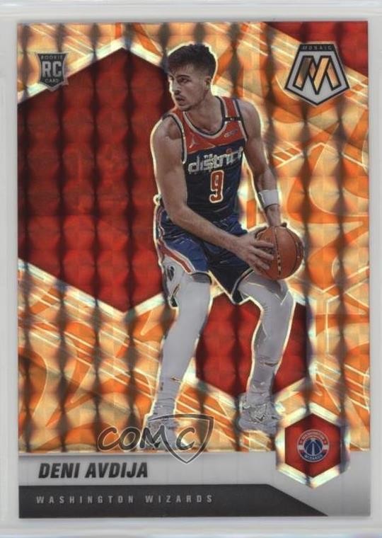 2020-21 Panini Mosaic Reactive Orange Prizm Deni Avdija #217 Rookie RC rf2
