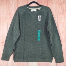 Weatherproof Sweater Mens Large Green Cotton Tight Cable Knit