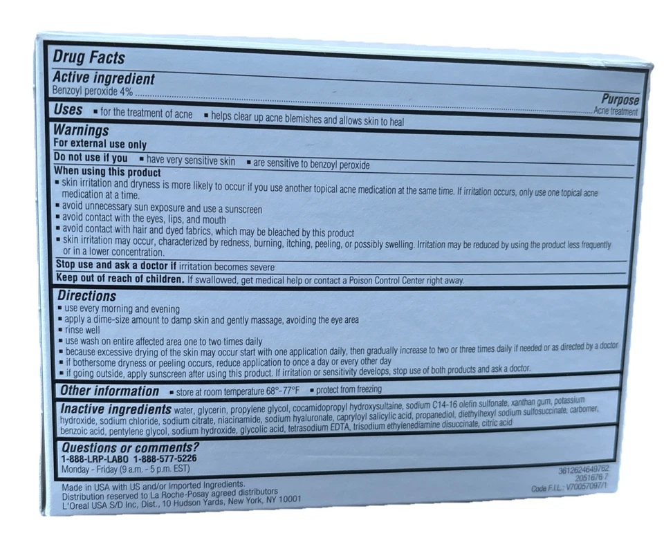 Limpiador de acné de doble acción La Roche Posay Effaclar Duo (30 X 10 ml/caja) estuche de 12 Foto 4 de 4